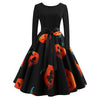 Plus Size Printed Halloween Pin Up Dress