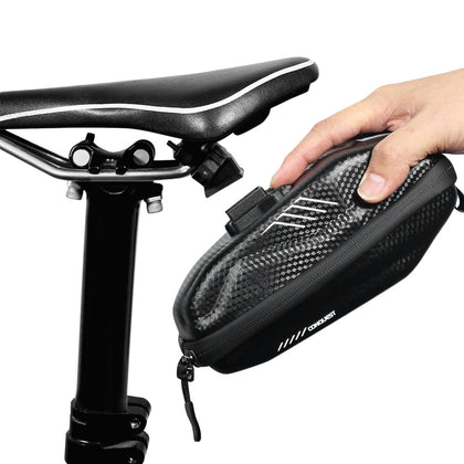 WILD MAN E7 0.8L Bike Saddle Bag Bicycle Seat Rear Tail Pouch Clamp Fixation Smooth Zipper
