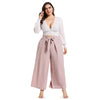 Plus Size Lace Pullover V Neck Lantern Sleeve Fashionable Women Crop Top