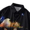 Men Shirt Fashionable Printed Pattern Long Sleeve Turn-down Collar for Fall