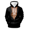 3D Muscle Print Hoodie Pullover for Men