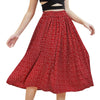 Women Skirt Pleated Heart Printed High Waist