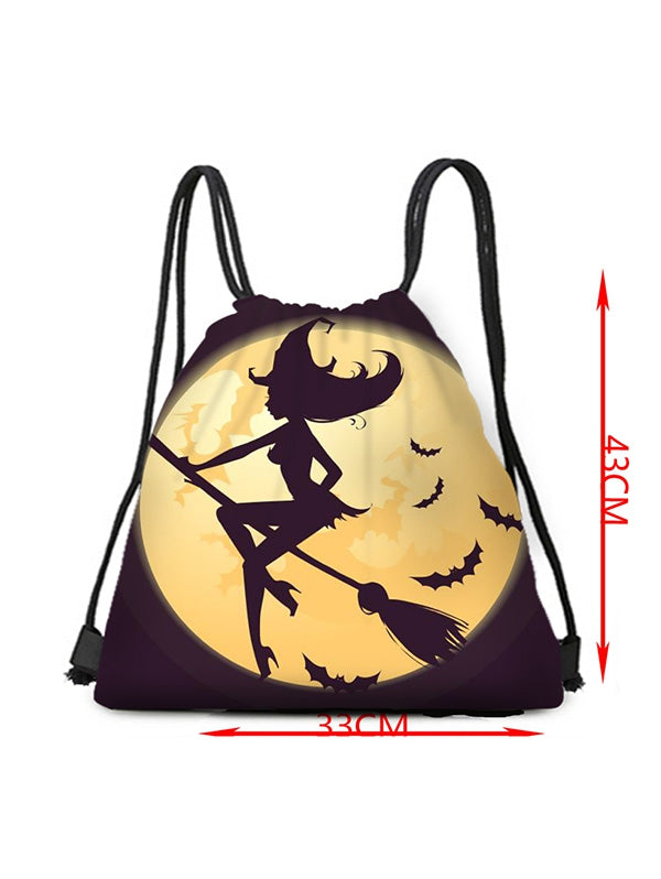 Halloween Witch Bat Drawstring Candy Bag