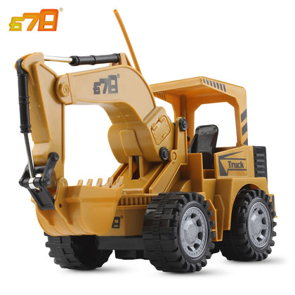 8075E 2.4G Remote Control Colorful Flash Light Simulation RC Excavator Truck Toy Gift