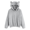 Women's Fleece Hooded Ears Long Sleeve Sweater Jacket Hoodie