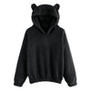 Women's Fleece Hooded Ears Long Sleeve Sweater Jacket Hoodie