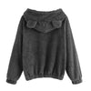 Women's Fleece Hooded Ears Long Sleeve Sweater Jacket Hoodie