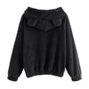 Women's Fleece Hooded Ears Long Sleeve Sweater Jacket Hoodie