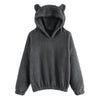 Women's Fleece Hooded Ears Long Sleeve Sweater Jacket Hoodie