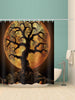 Halloween Tree Moon Night Print Waterproof Bathroom Shower Curtain
