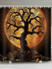 Halloween Tree Moon Night Print Waterproof Bathroom Shower Curtain