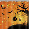 Halloween Pumpkin Tree Print Waterproof Bathroom Shower Curtain