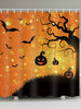 Halloween Pumpkin Tree Print Waterproof Bathroom Shower Curtain