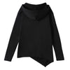 Diagonal Zipper Hooded Coat Women Irregular Jacket