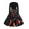 Christmas Gift Print Long Sleeve Prom Dress