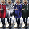 Fashion Plaid Hoodie Sweatshirt Coat Long Sleeve Blouse