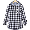 Fashion Plaid Hoodie Sweatshirt Coat Long Sleeve Blouse