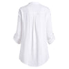 Plus Size Lace Crochet  Roll Up Sleeve Shirt