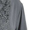Plus Size Lace Crochet  Roll Up Sleeve Shirt