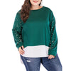 Plus Size Faux Pearl Embellished Dip Hem Sweatshirt