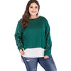 Plus Size Faux Pearl Embellished Dip Hem Sweatshirt