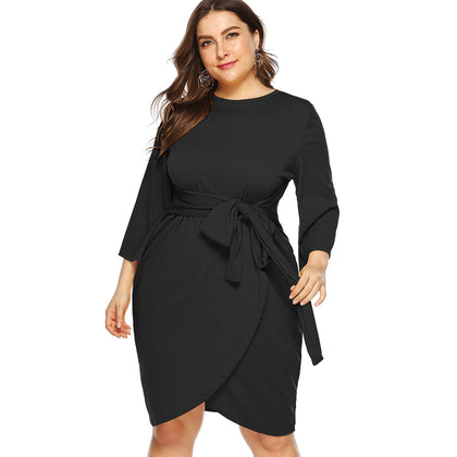 Plus Size Belted Tulip Dress