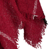 Plus Size Turtleneck Plaid Fringe Cape Sweater