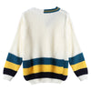 Women Pullover Sweater V Neck Long Sleeve Well-made Hemline for Daily Wear