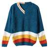 Women Pullover Sweater V Neck Long Sleeve Well-made Hemline for Daily Wear