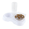 Cat Bowl 2-in-1 Food Water Feeder Bowl Automatic Waterer Bottle Inclined Design for Cats and Dogs