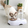 Cat Bowl 2-in-1 Food Water Feeder Bowl Automatic Waterer Bottle Inclined Design for Cats and Dogs