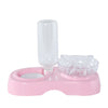 Cat Bowl 2-in-1 Food Water Feeder Bowl Automatic Waterer Bottle Inclined Design for Cats and Dogs