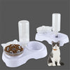 Cat Bowl 2-in-1 Food Water Feeder Bowl Automatic Waterer Bottle Inclined Design for Cats and Dogs