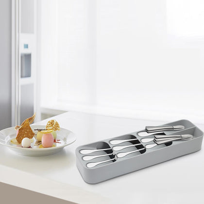 Multi-layer Kitchen Drawer Cutlery Organizer Tray Forks Knives Spoons Storage Box