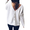 Women Cardigan Button Sweater V-neck Long Sleeves Blouse Loose Tops