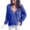 Women Cardigan Button Sweater V-neck Long Sleeves Blouse Loose Tops