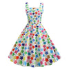 Mock Button Star Print Vintage Flare Dress
