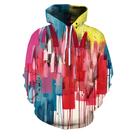 QYXH - 036 Hooded Sweatshirt Ink Jet 3D Printing Men Pullover