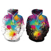 QYXH - 049 Colorful Ink Jet Printing Hooded Sweater for Men