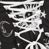 Skull Sun and Moon Lace Up Halloween Hooded Dress