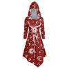 Skull Sun and Moon Lace Up Halloween Hooded Dress