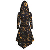 Skull Sun and Moon Lace Up Halloween Hooded Dress