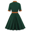 Bowknot Vintage Belted Fit and Flare Dress