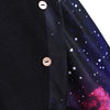 Cowl Neck Galaxy Print Panel Tunic Sweater