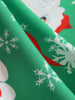 Lattice Christmas Santa Claus Snowflake Print Midi Dress