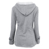 Female Coat Thick Horn Button Hooded Cotton Blend Women Jacket