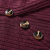 V-neck Button Pullover Sweater Long-sleeved Slim Stretch Solid Color