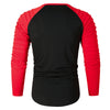 Pleated Sleeve Color Blocking Spliced T-shirt