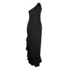 Women One Off The Shoulder Falbala Slit Evening Dress