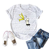 Banana Strip Printed Short Sleeve T-shirt for Women